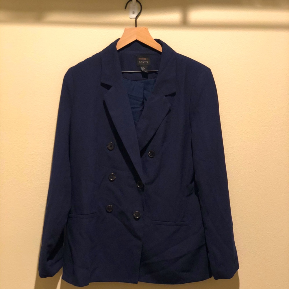 🔥Navy blue, Longline, Business-casual Blazer